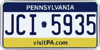PA license plate JCI5935