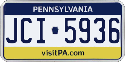 PA license plate JCI5936