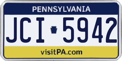 PA license plate JCI5942