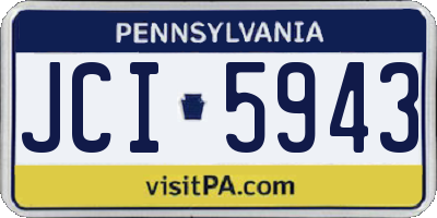 PA license plate JCI5943