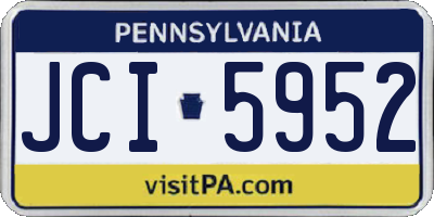 PA license plate JCI5952