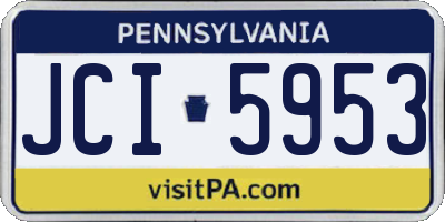 PA license plate JCI5953