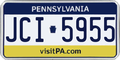 PA license plate JCI5955