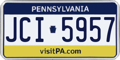 PA license plate JCI5957