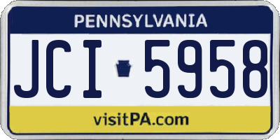 PA license plate JCI5958