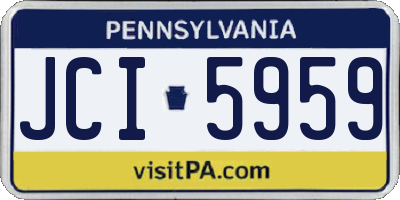 PA license plate JCI5959