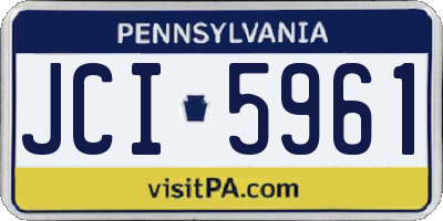 PA license plate JCI5961