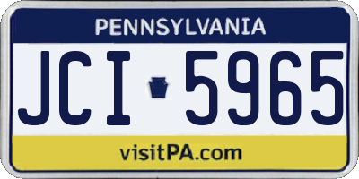 PA license plate JCI5965