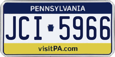 PA license plate JCI5966
