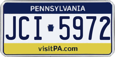PA license plate JCI5972