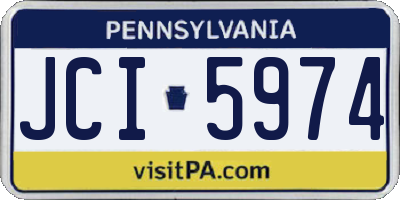 PA license plate JCI5974