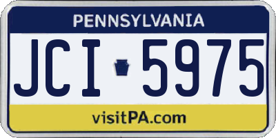 PA license plate JCI5975