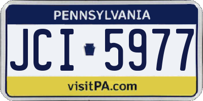 PA license plate JCI5977