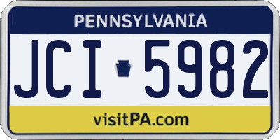 PA license plate JCI5982