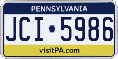 PA license plate JCI5986