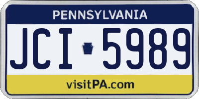 PA license plate JCI5989