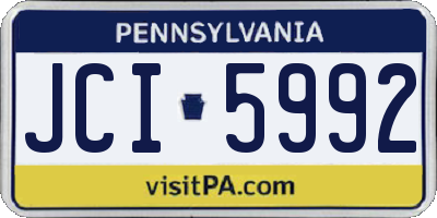 PA license plate JCI5992