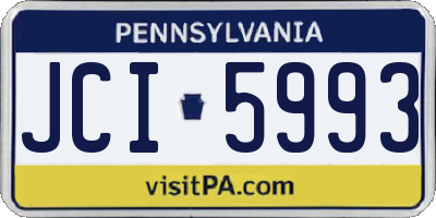 PA license plate JCI5993