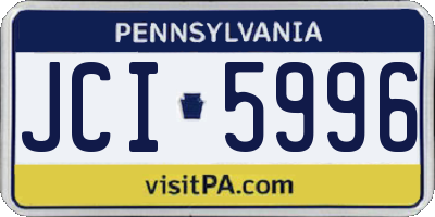 PA license plate JCI5996