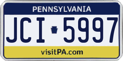 PA license plate JCI5997