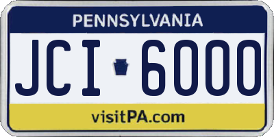 PA license plate JCI6000