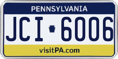PA license plate JCI6006