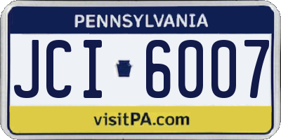 PA license plate JCI6007
