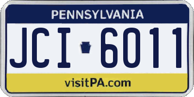 PA license plate JCI6011