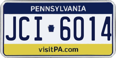 PA license plate JCI6014