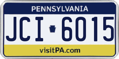 PA license plate JCI6015