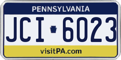 PA license plate JCI6023