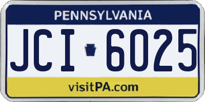 PA license plate JCI6025