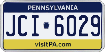 PA license plate JCI6029