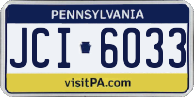 PA license plate JCI6033