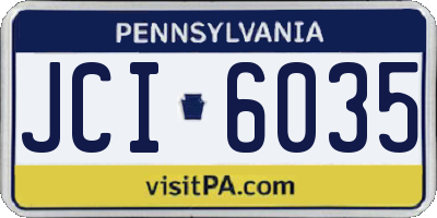 PA license plate JCI6035