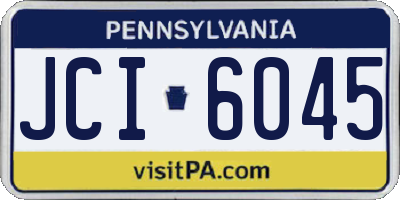 PA license plate JCI6045