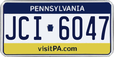 PA license plate JCI6047
