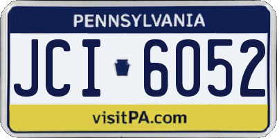 PA license plate JCI6052