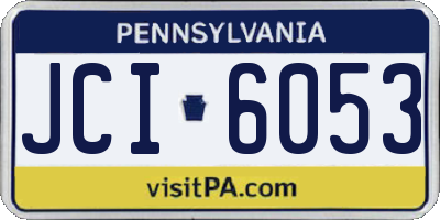PA license plate JCI6053