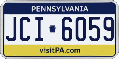 PA license plate JCI6059