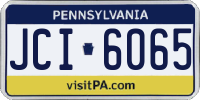 PA license plate JCI6065