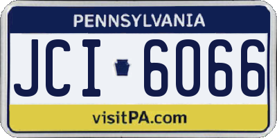 PA license plate JCI6066
