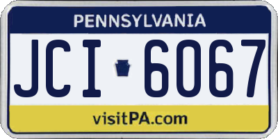 PA license plate JCI6067