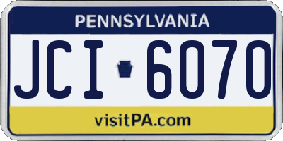 PA license plate JCI6070