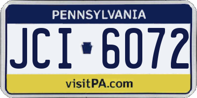 PA license plate JCI6072