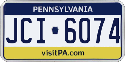 PA license plate JCI6074