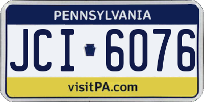 PA license plate JCI6076