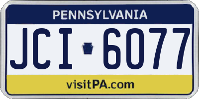 PA license plate JCI6077