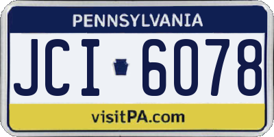 PA license plate JCI6078