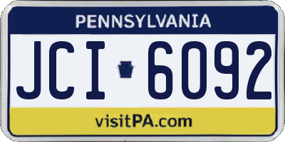 PA license plate JCI6092